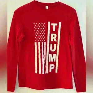 Trump Flag Long Sleeve Red T-Shirt